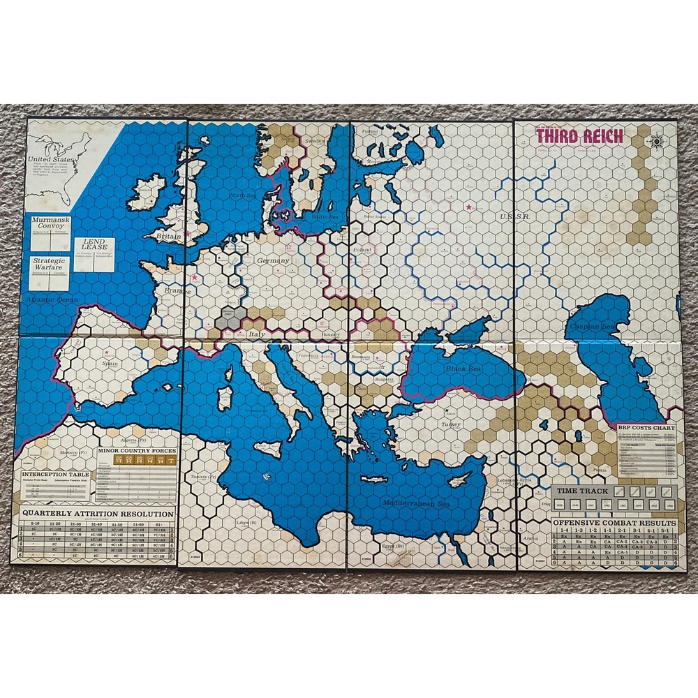 Rise and Decline of the Third Reich 3rd Edition Avalon Hill 813 Incomplete 1974 - Picture 3 of 4